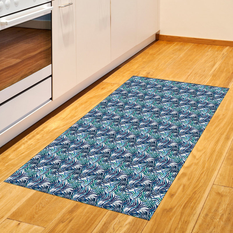 Palm Leaf High Density Long Fiber Poly Threads Decorative Area Rug Carpet, Rectangle 2'7" x 5'