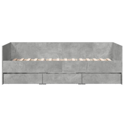 Vidaxl Daybed With Drawers Concrete Grey