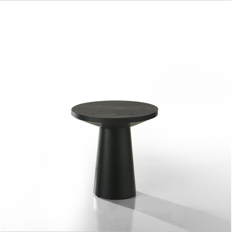 Table de bout ronde en ébène avec base piédestal Jasper