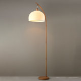 Novogratz X Globe 70" Floor Lamp, Wood-Tone Finish, White Paper Shade, On/Off Rotary Switch, 6 Ft. Clear Cord, Home Improvement, Living Room, Office