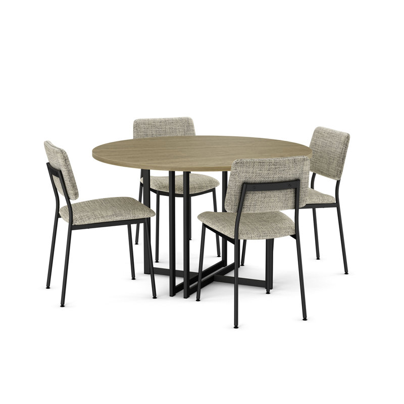 Trenton 5 Piece 48" Round Dining Set, Cream