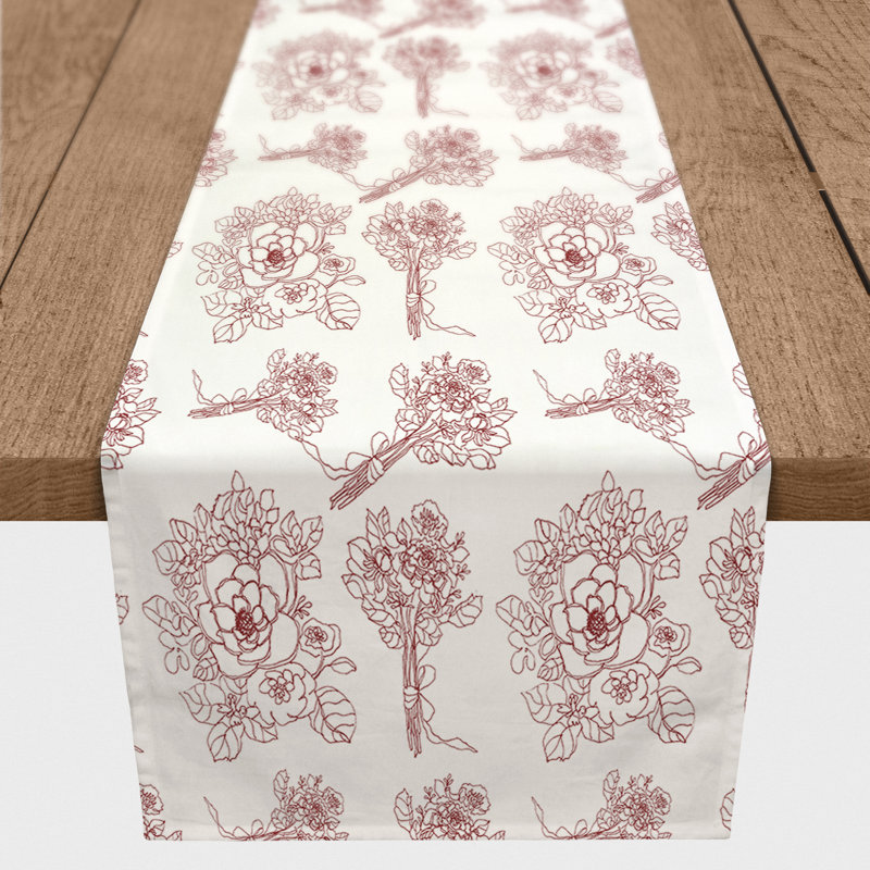 Chemin de table Kamiah, 90 po x 16 po, Rouge