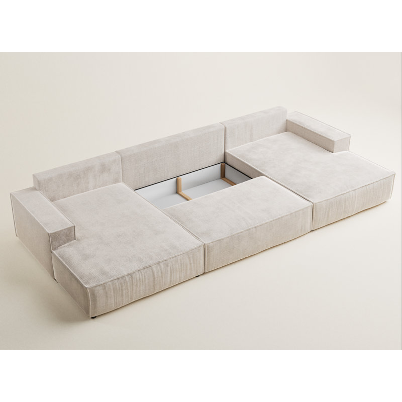 6 Seater Reclining Corner Sofa , Cream