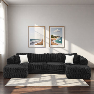 Modular Sectional Sofa With Two Movable Ottomans