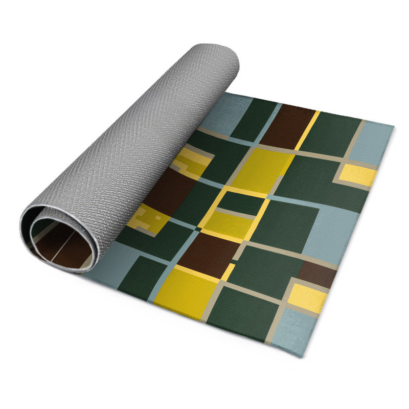Gridded Growth Indoor And Outdoor Area Rug, Rectangle 9' x 12'
