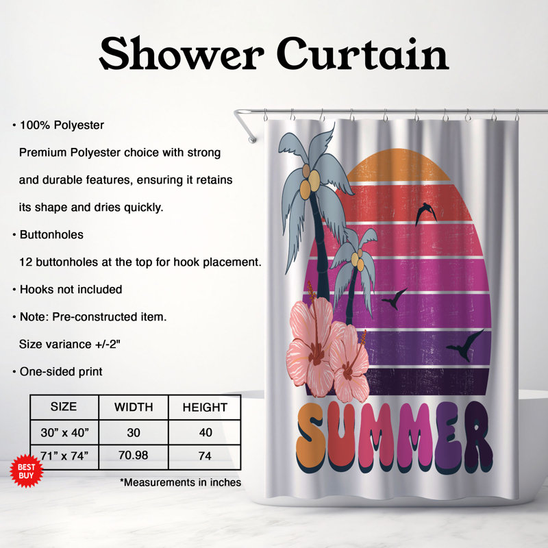 Tarini Shower Curtain, 74"H x 71"W