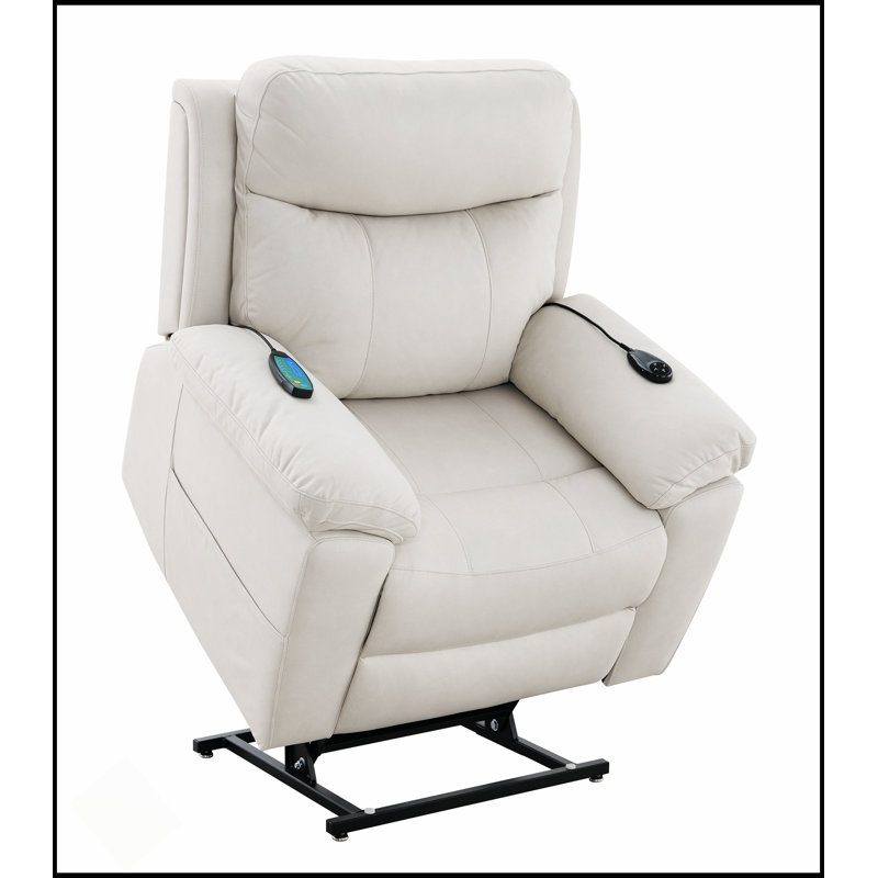 Fauteuil inclinable électrique en microfibre Chriki, Beige