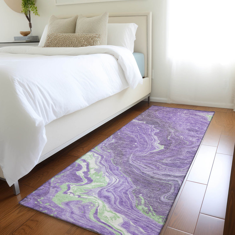 Elius Purple Washable Indoor-Outdoor Rug - LOOMLAN, 2'3" x 7'6"