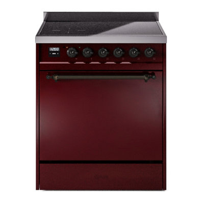 Cuisinière à induction ILVE Nostalgie II Series 30 po avec 4 éléments à induction (porte pleine)