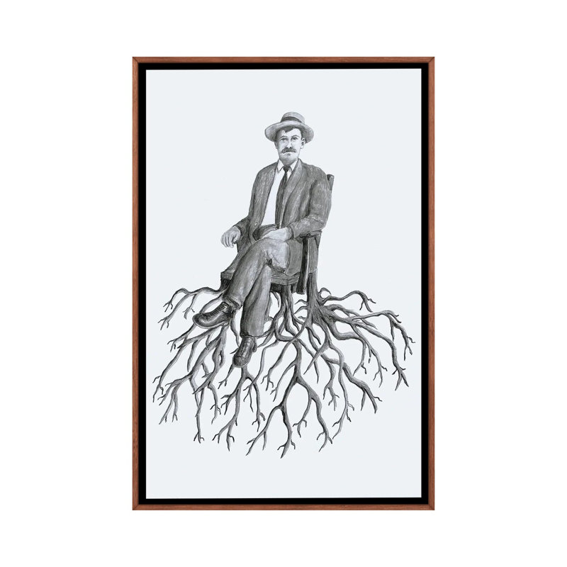 Racines - reproduction d'art murale - toile encadrée, 48" x 32", Framed Canvas, Brown