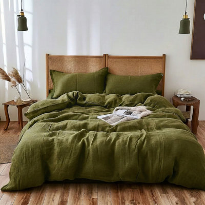 100% Natural French Linen Duvet Cover Set (Multiple Sizes & Colors)