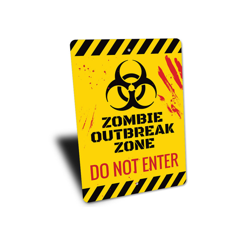 Enseigne en zombie «Do not Entre», H 14 po x l 10 po x P 0,04 po