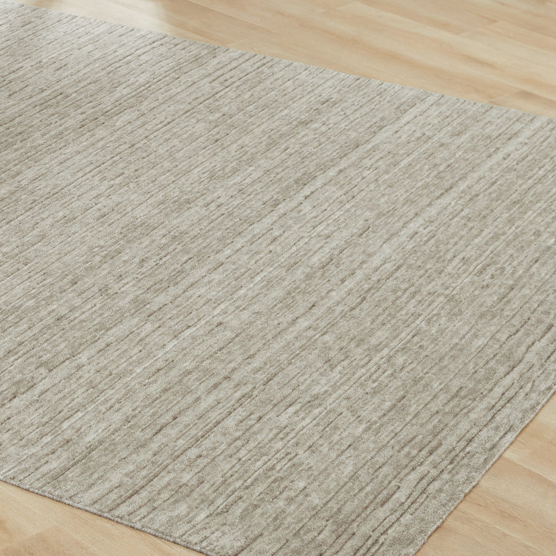 Luxe Warm Sand Wool Area Rug, Rectangle 3'6" x 5'6"