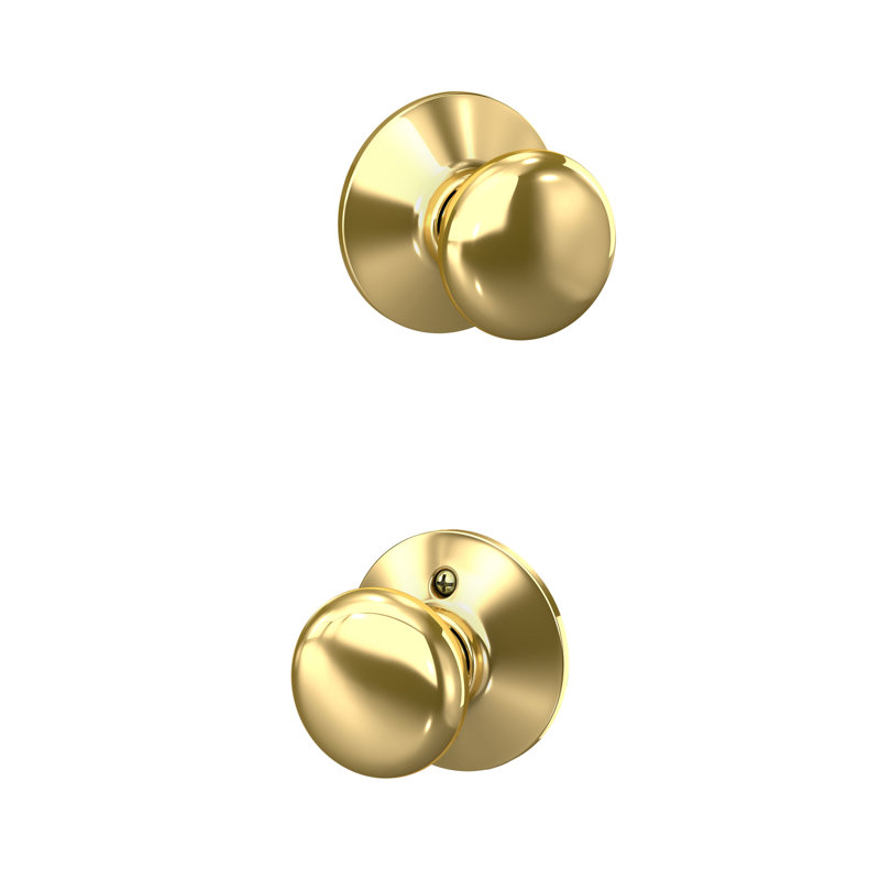 Plymouth Passage (Hall & Closet) Round Knob, Bright Brass