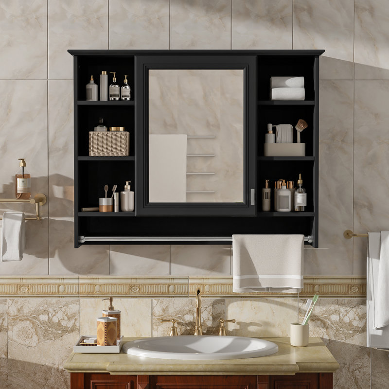 Armoire à pharmacie murale 36 "avec tablette réglable et porte à fermeture en douceur Draylon, Noir