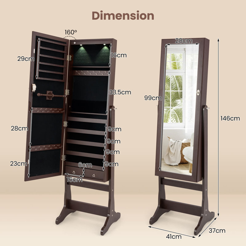 Freestanding Jewelry Armoire