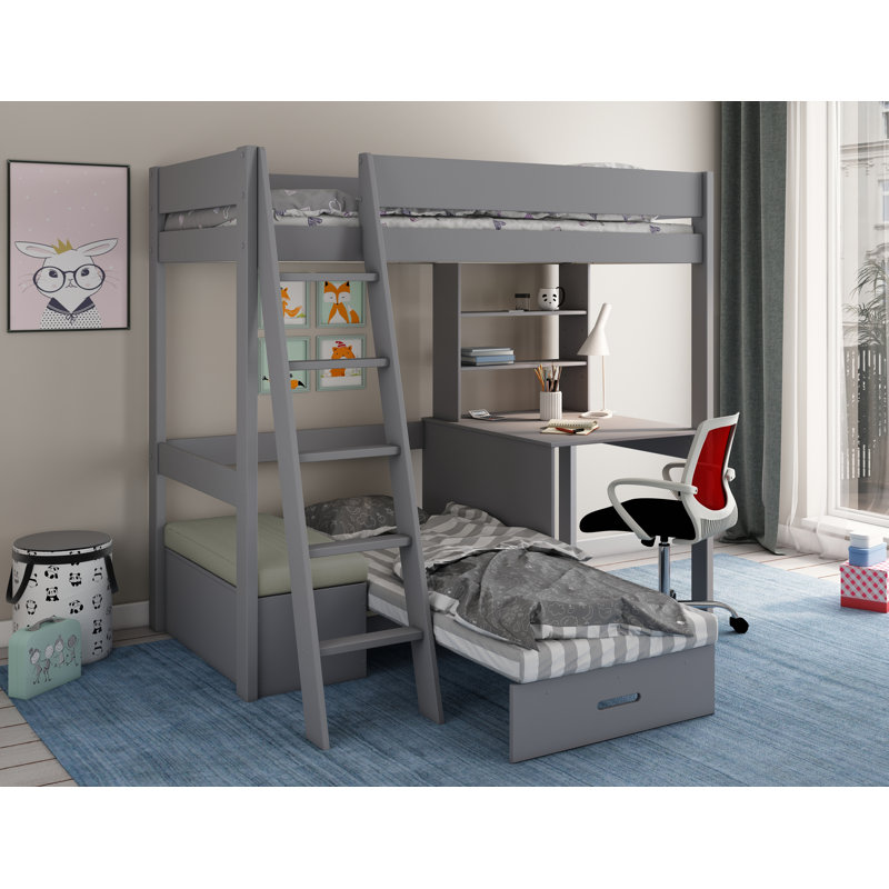 Thorlof Single (3') High Sleepers Bed Frame, Grey/Silver