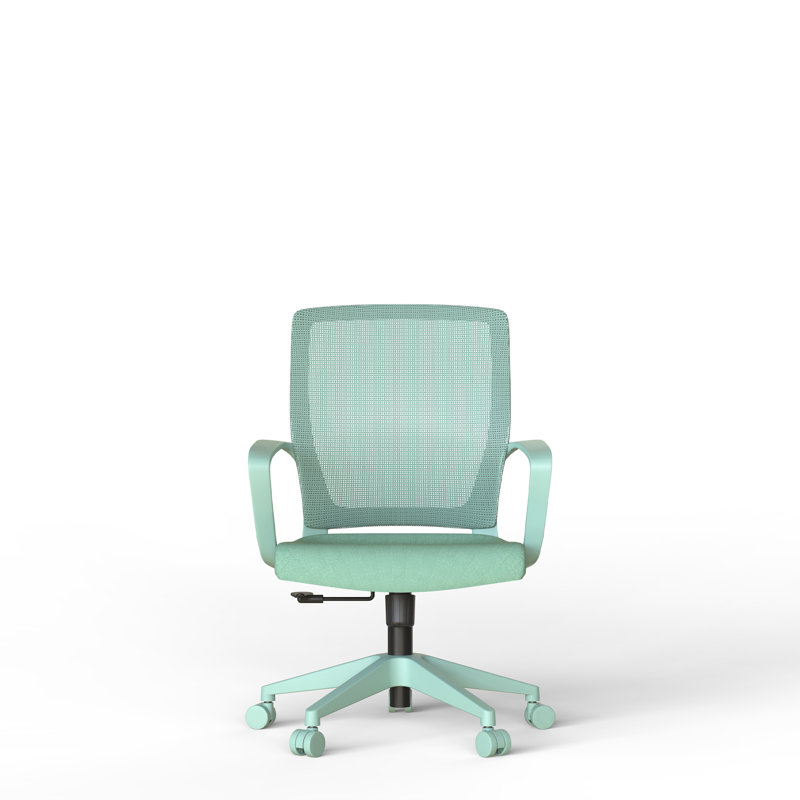 Chaise de travail 1 pièce en filet bleu avec dossier respirant et hauteur réglable