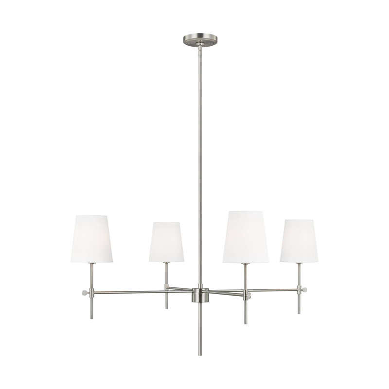 Baker 4 - Light Chandelier, Brushed Nickel, No, 18.13" H x 36" W x 36" D