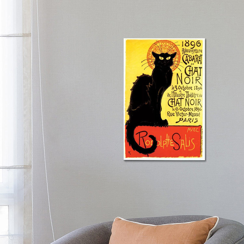 Cabaret Du Chat Noir, 1896 by Theophile Alexandre Steinlen - Wrapped Canvas Print, 66.04 cm H x 45.72 cm W x 1.91 cm D