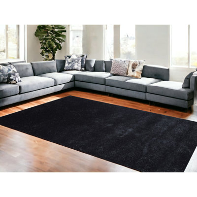 Tapis gris anthracite touffeté à la main 8 pi x 11 pi