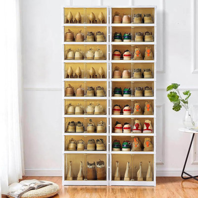 Range-chaussures à 14 niveaux avec rangement ouvert