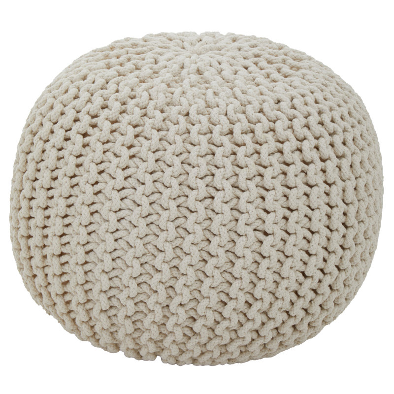50cm Wide Pouffe Ottoman, Cream