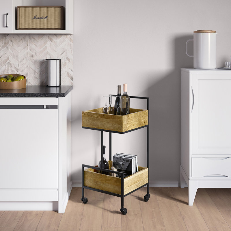 Hobbs - 16" Bar Cart - Natural