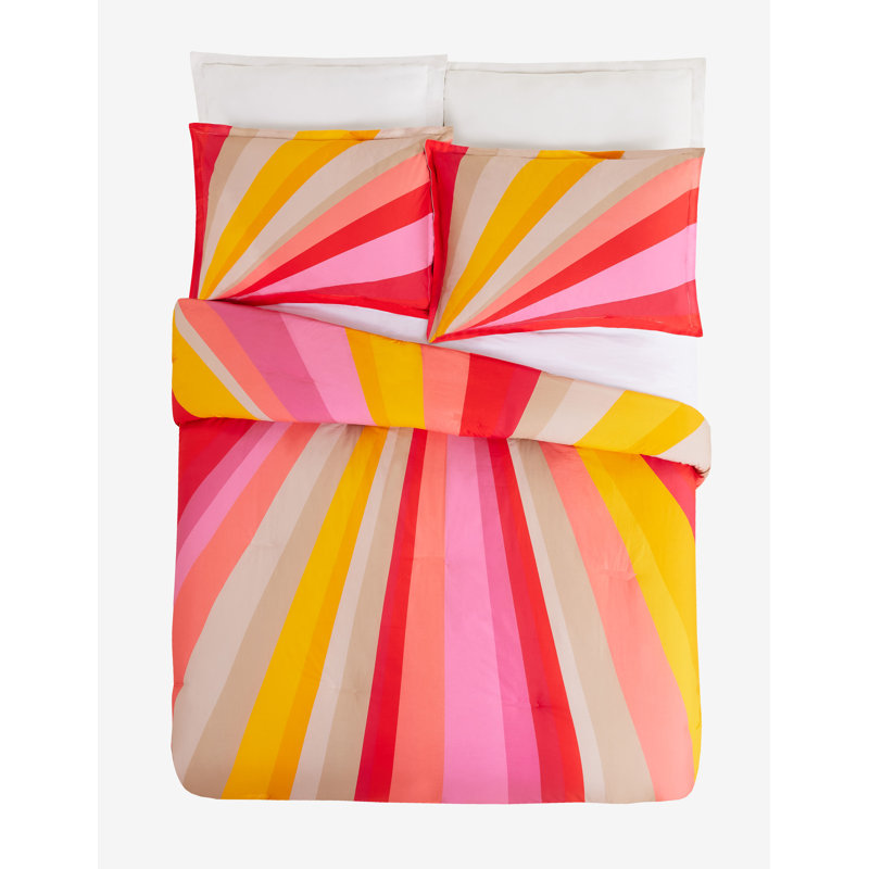 Trina Turk Sunburst Queen Duvet Set, 3 Pieces, Queen Duvet Cover