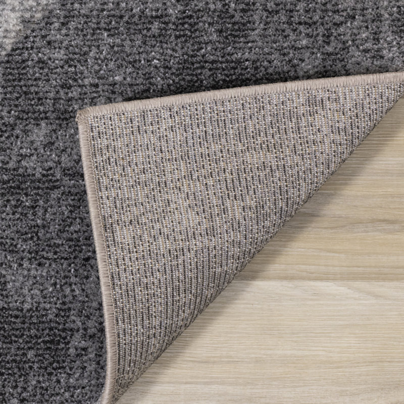 Andamo Geometric Beige Gray Stain Resistant Area Rug, Rectangle 6'7" x 9'6"