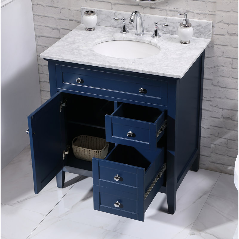 Ensemble de meuble-lavabo simple 32 po Ain, Bleu