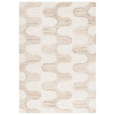 Miksen 226 Hand Tufted Wool/Recycled Cotton Abstract Indoor Use Only Rug in Ivory/Beige