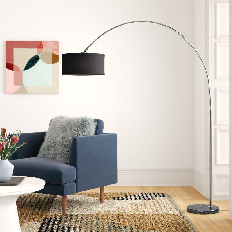 Lampe sur pied arquée 81 po Roynell, Noir