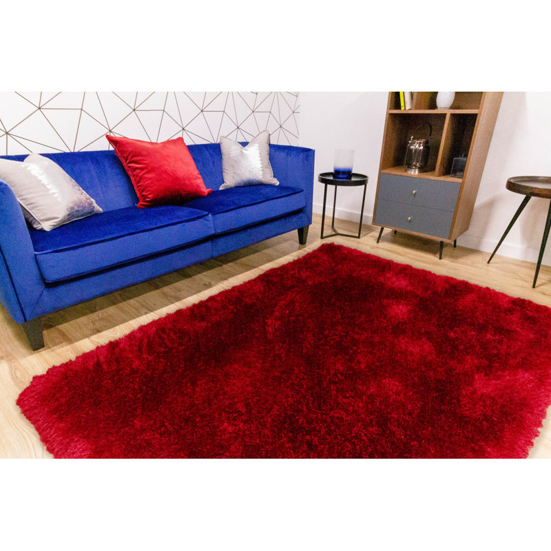 Sapphire Solid Colour Shag Area Rug, Rectangle 160 x 230cm
