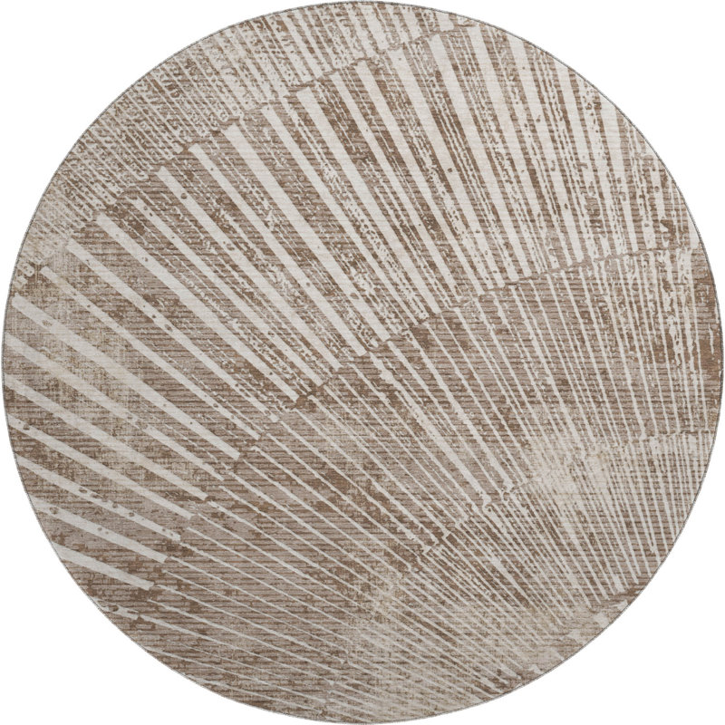 Cerrito Area Rug with Non-Slip Backing, Round 8'