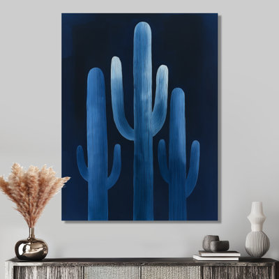 Support de saguaro de minuit - Grand tableau mural en métal représentant un cactus