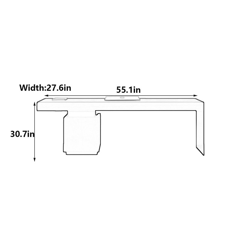 Muthukumar, H 30,7 po x l 55,1 po x P 27,6 po