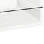Table de bout rectangulaire à 1 tablette blanche ultrabrillante, idéale pour exposer des objets dans des espaces contemporains, en complément de divers décors