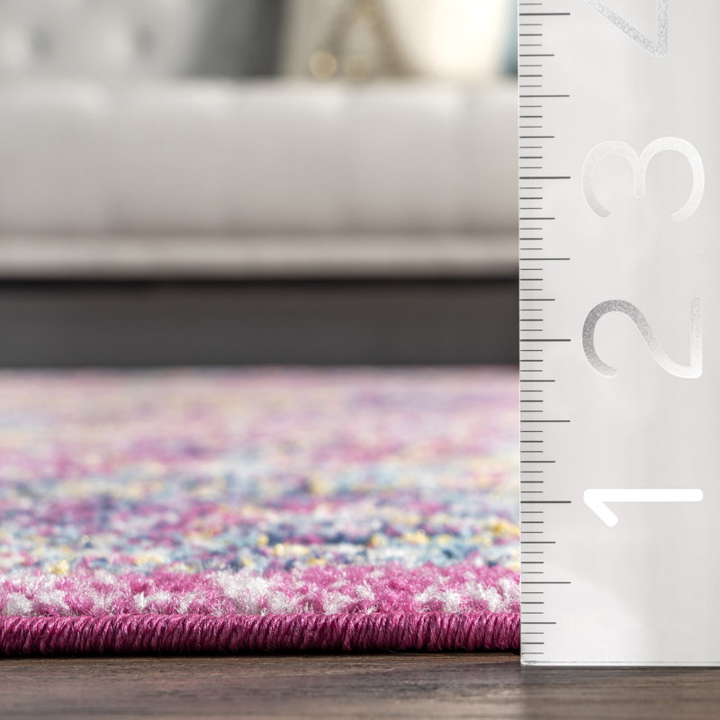 Maricel Vintage Oriental Pink Rug, Rectangle 8' x 10'