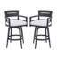 Chaises de bar pivotantes 2 pièces - structure en aluminium, coussin Sunbrella, noir Ember