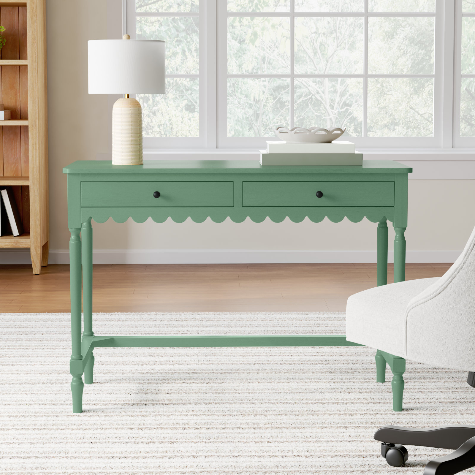 Branden 42" Pine Writing Desk, Sage Green