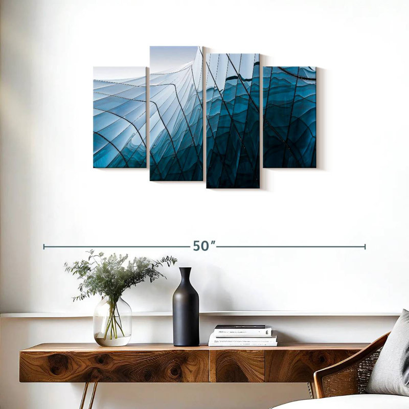 Lilie Blue Glass Structure, 22" H x 36" W