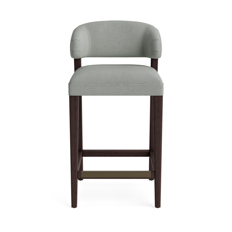 Keane Bar Stool, Performance Boucle - Mineral Green, Java, Bar Stool (30” Seat Height)
