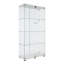 Vitrine lumineuse en verre à deux portes avec 4 tablettes, blanc-570435728