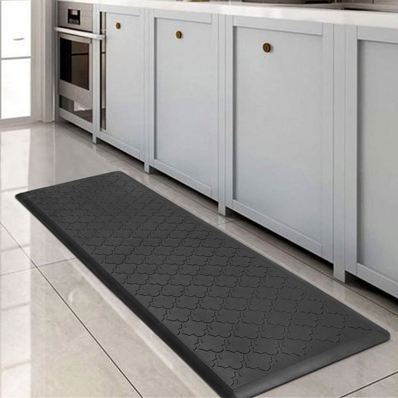 Tapis de cuisine Makasha, Tapis de couloir 1 pi 8 po x 4 pi 11 po, gris