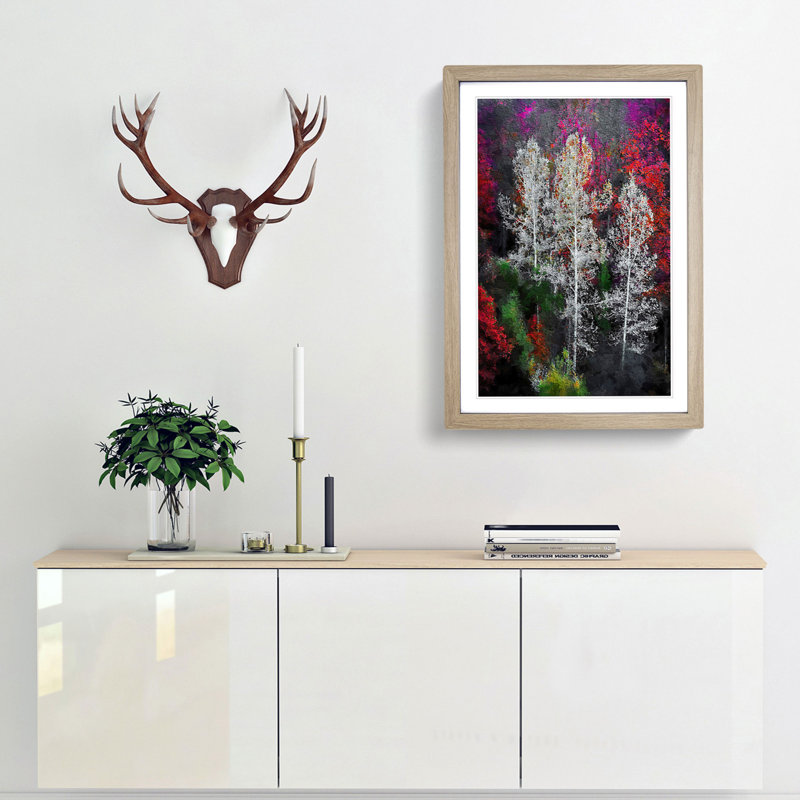Autumn Trees in Switzerland - Framed Print, Oak Framed, 63cm H x 45cm W x 2cm D