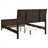Bold Transitional Retro Mid-Century Queen Panel Bed Upholstered Headboard Warm Brown Solid Wood