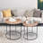 Natural Water Hyacinth Nesting End Table Set Of 2, Hand-Woven Side Tables,Small Round Nesting Coffee Table 17" & 15.5"Desktop