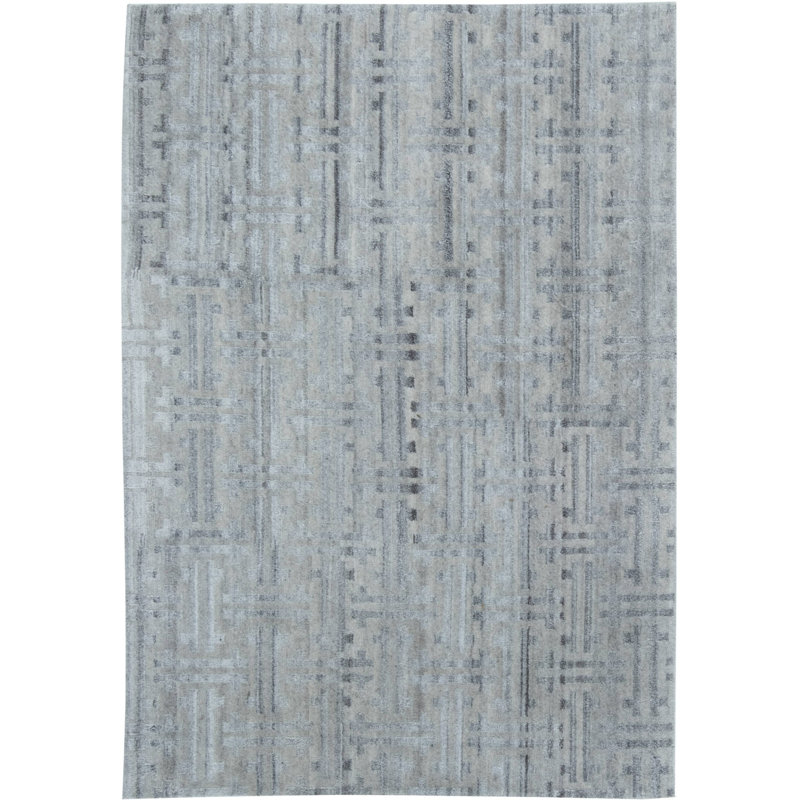 One-of-a-Kind Rectangle 4'2" X 6' New Age Wool Area Rug in Blue