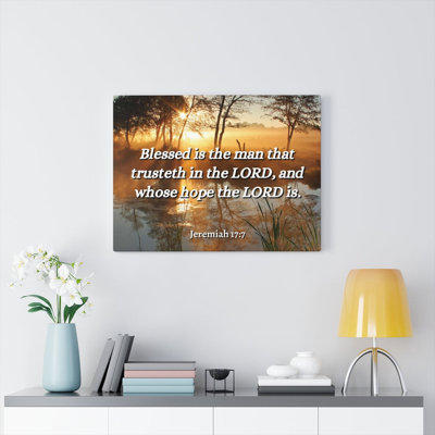 Trusteth Jeremiah 17: 7 Christian Wall Art, verset de la Bible, impression prêt à accrocher